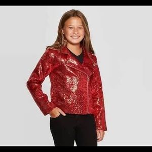 Red sequin JoJo’s closet jacket